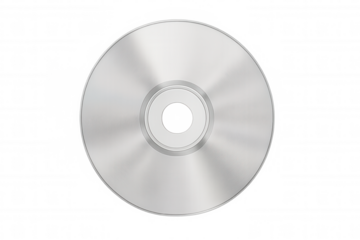 Compact disc data storage technology blank cd-dvd media on transparent background for music and information