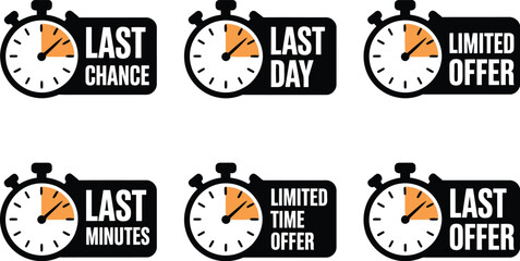 Urgent sale countdown timers with 'Last Chance' and 'Limited Offer' messages