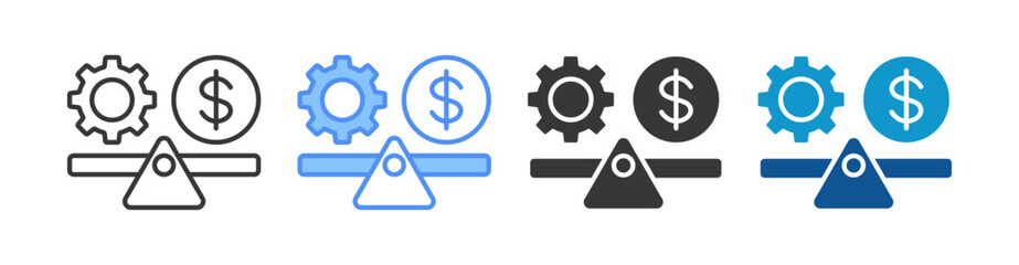 Break Even Point Icon Set Multiple Style Collection