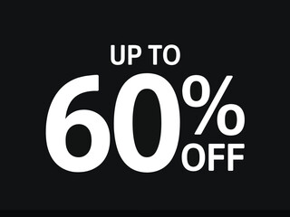 Bold graphic announcing up to 60% off, perfect for sales and promotions.