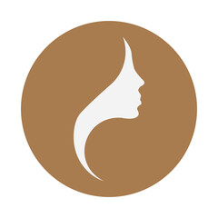 Beautiful silhouette hair girl, salon logo – stock vector