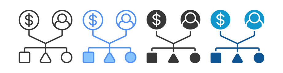 Resource Allocation Icon Set Multiple Style Collection