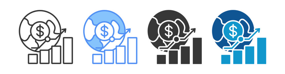 Economic Icon Set Multiple Style Collection