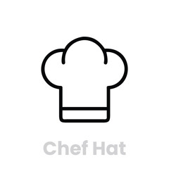 Chef hat icon , a classic symbol of culinary expertise and professional cooking, ideal for restaurant branding, food blogs, and culinary designs
