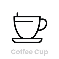 coffee cup icon A simple black and white  , ideal for a minimalist design or a classic coffee shop menu