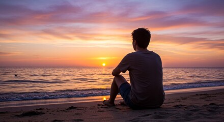young man on the beach