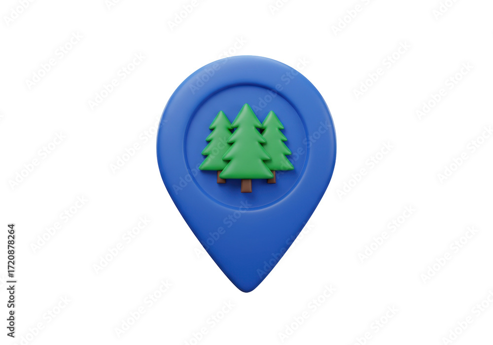 Poster Isolated Tree pin pointer location travel icon forest mark map gps destination position