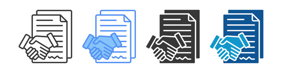Contract Icon Set Multiple Style Collection