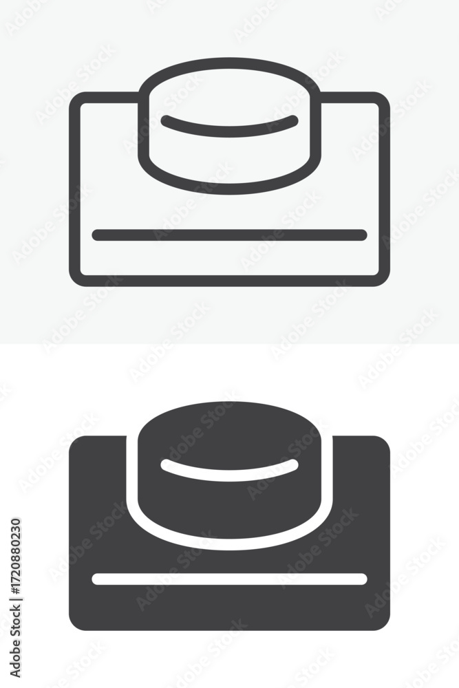 Aufkleber 3d button vector icon set in line and solid style