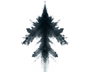 Intricate ice crystal formation on background isolated on a transparent background