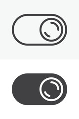 Toggle button vector icon set in line and solid style