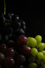 Fresh grapes close up, organic fruit, healthy food