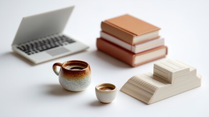 A cup of hot coffee with a chocolate bar on a wooden table in a cafe, perfect for a morning breakfast