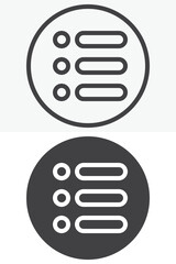 Menu button vector icon set in line and solid style