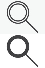 Search button vector icon set in line and solid style
