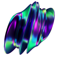 3d metalic iridescent element