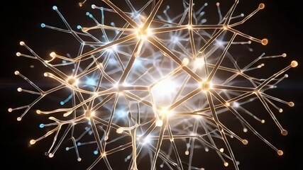 Dynamic neural network pulsing with electric blue light, symbolizing complex thought and digital innovation - Powered by Adobe