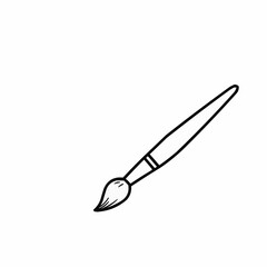 Obraz premium Paintbrush in black outline on white background 