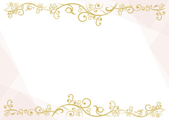 金とピンクのアンティークフレーム1