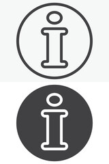 Info button vector icon set in line and solid style