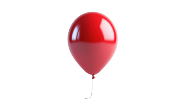 Red Balloon isolated on a transparent background helium 1