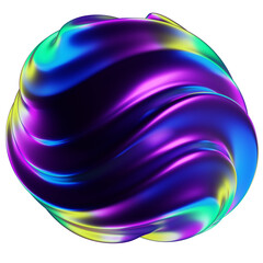3d metalic iridescent element