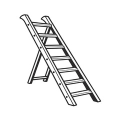 ladder on white background