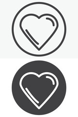 Favorite button vector icon set in line and solid style
