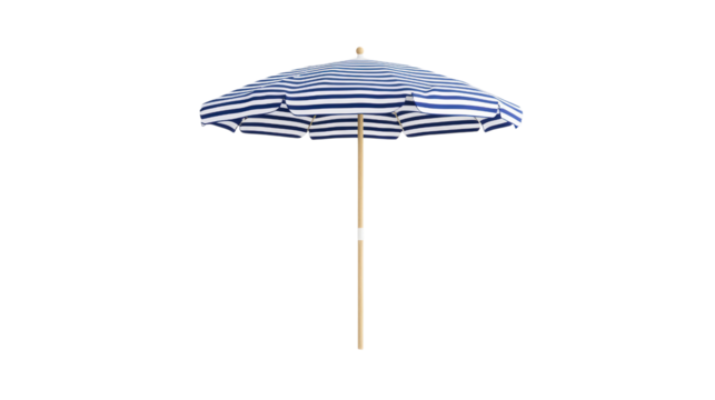 Striped Beach Umbrella isolated on a transparent background 1