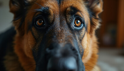 German Shepherd Close-up Portrait