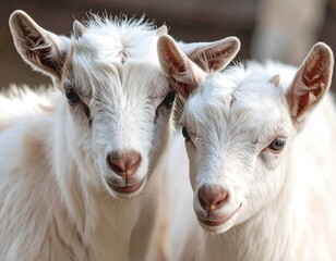 Obraz premium Two baby goats close up