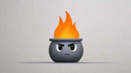 Illustration features an angry boiling pot with flames, showcasing intense emotions and creating a dramatic scene that invites conversation and reflection