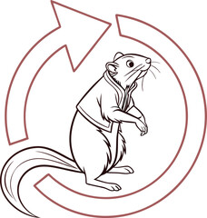 Obraz premium Smooth rounded circle refresh arrow icon outline.