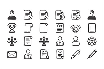 Contract and agreement outline graphics for court and law firm branding