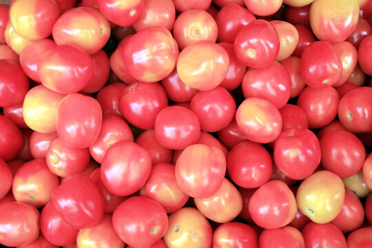 Red roma tomatoes displayed at the market in the Philippines