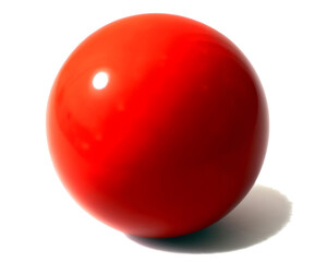 Shiny red sphere with soft shadow isolated on a transparent background ball