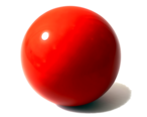 Shiny red sphere with soft shadow isolated on a transparent background ball