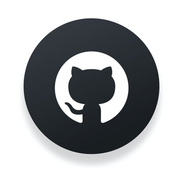 Github Logo Vector Illustration - Black and White Design