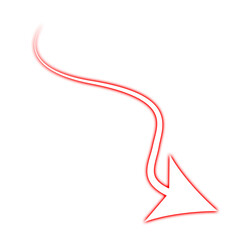 A sketched arrow guiding towards an adorable feature With Red Neon