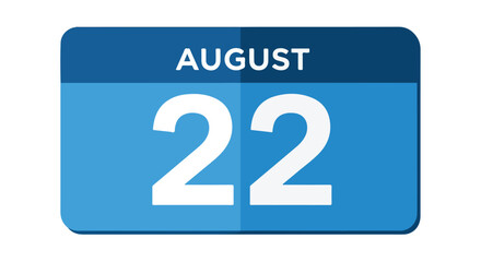 August Twenty-Second Date Reminder Graphic With Clean Design for Schedules and Events calendar illustration for design and creative projects