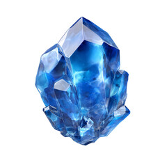 Blue crystal formation isolated on transparent background