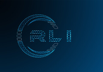 RLI low poly letter logo vector design. RLI lower poly logo design. Low poly logo.