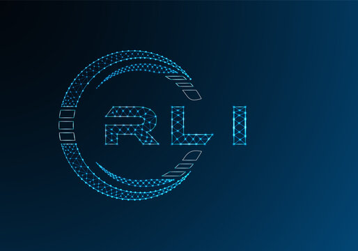 RLI low poly letter logo vector design. RLI lower poly logo design. Low poly logo.