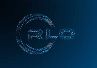 RLO low poly letter logo vector design. RLO lower poly logo design. Low poly logo.