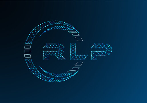 RLP low poly letter logo vector design. RLP lower poly logo design. Low poly logo.