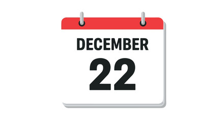 Illustrative calendar page displaying December 22nd, emphasizing a specific date and month notification