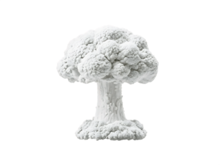 White mushroom cloud explosion on background isolated on a transparent background 1