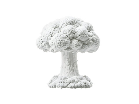 White mushroom cloud explosion on background isolated on a transparent background 1