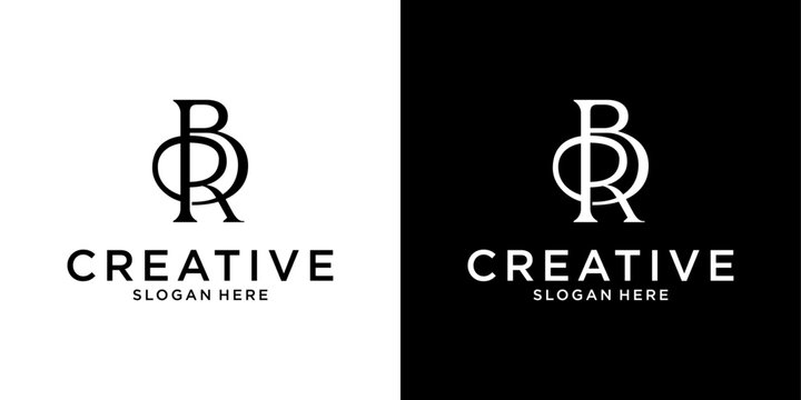 BR or RB initial letter logo design vector concept