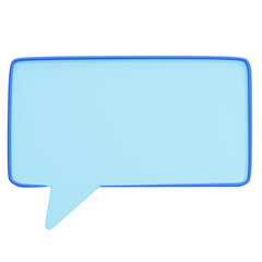 Simple 3D Rounded Corner Light Blue Speech Bubble Shape Icon
